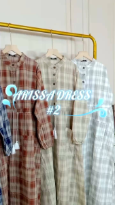 Desain Masa Kini: Dress Gamis Haruka Size Alsze & Jumbo Motif Kotak Modern Ready COD