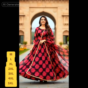 M to 5XL Anarkali Gown with Dupatta Casual wear