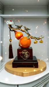 Tượng phong thủy Hồ Lô Cam Trượng Như Ý Treo Vàng Phú Quý Bình An Tài Lộc quà tặng tân gia khai trương
