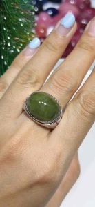 ธนาภรณ์✨แหวนเงินแท้พลอยกรีนแซฟไฟร์พลอยแท้100%(GSH1051)