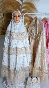 MUKENA DEWASA RENDA SUSUN BAHAN KAIN PREMIUM LEMBUT ADEM