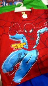 Stelan Baju Anak/Kaos Anak Laki-Laki/Baju Ka Stelan/Spiderman Sayap Lengan Pendek