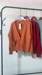 Áo khoác áo len cardigan 2 túi 2 cúc nữ tay dài form vừa free size dưới 56kg trơn basic chất len mềm mịn chuẩn hàng  Quảng Châu loại 1