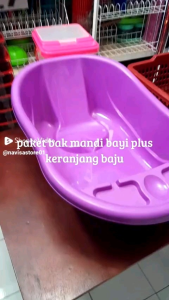 Bak mandi bayi polin + keranjang pakaian