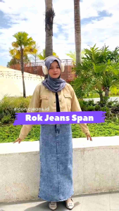 ROK JEANS WANITA TANGGUNG DAN DEWASA KANCING DEPAN SPAN THENA PREMIUM VIRAL COD REALPICH TERLARIS