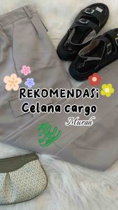 Yumna pant - Celana Kulot Cargo Wanita Highwaist Katun Non Stretch