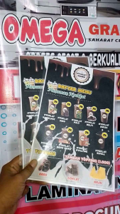 menu makanan/Daftar menu minuman