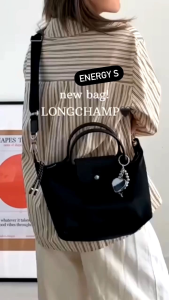 ปรับถอดสาย การ์ด ถุงกระดาษ FRANCE ถือ สะพายข้าง Econyl ไนล่อน XS - S - L Le Pliage Energy Top Handle กระเป๋าผู้หญิง