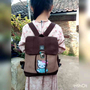 tas gendong rajut anak terlaris murah berkualitas / tas ransel kekinian by saung rajut