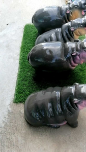 ฮิปโปตุ๊กตาปูนปั้นแต่งสวน1ตัวตัวใหญ่หนัก7กิโลกรัมน่ารักสีสวย