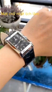 Đồng hồ nam 0RIENTT tank dây da size 38mm máy pin nhật kính sapphire