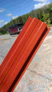 รั้ว ระแนง เมทัลชีท ลายไม้สักแดง 🌈หนา0.35มิล🔥ราคาส่งโรงงาน