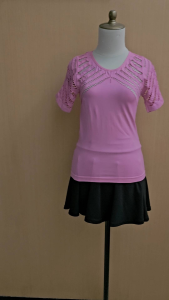 atasan kaos wanita pink terang XS S cewek lengan pendek blouse cute olah raga santai