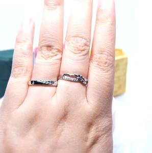 Cincin Couple Silver Adjustable S13 | Pasangan | Nikah | Lamaran | Hadiah | Tunangan 925 Perak | Aksesoris Pria Wanita