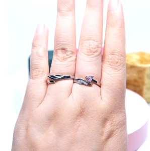 Cincin Couple Silver Adjustable S12 | Pasangan | Nikah | Lamaran | Hadiah | Tunangan 925 Perak | Aksesoris Pria Wanita