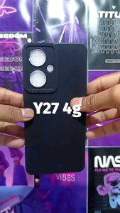 Promo Paket Murah 2in1 Case VIVO Y27 5G 4G Camera Softcase Slim Black Matte Case Liquit + Tg Anti Gores Ceramic Matte Anti Spy