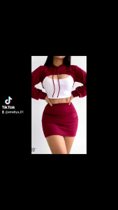 SETELAN HOODIE SUPERCROPED (DADA TERBUKA)+ROK MINI KETAT POLOS