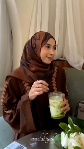 Assolabiyah Abaya syahla bordil marbela silk abaya premium bordil