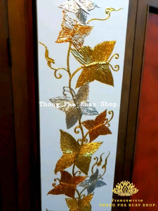 ภาพหมู่มวลผีเสื้อ เงินทองนาคมงคล 1ภาพขนาดW30H90CM รูปติดสปาร้านนวด ภาพโมเดิร์น ภาพแต่งห้อง รูปผีเสื้อ