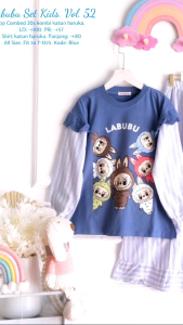 (( NEW ARRIVAL  )) BOXY LANY FATIHA NAWA BAJU MUSLIM SETELAN ANAK 7-12 TAHUN MOTIF LABUBU LUCU // BAJU ATASAN DAN ROK MOTIF TRENDY TERBARU
