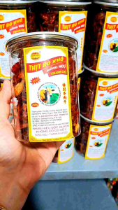 KHÔ BÒ HỒNG NGỰ rim tỏi ớt mật ong (Lon pet 250gr)