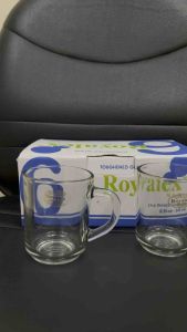 [6 Pcs] Gelas Teh / Gelas Kopi 225ml Royalex Gagang (RX-255 TP) Kedaung/Tampered Glass Mug Cangkir Beling/Gelas Tahan Pecah