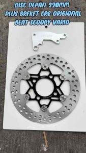 DISC CAKRAM DEPAN 220MM ORI CRG PLUS BREKET BEAT SCOOPY VARIO GENIO SPACY LUBG 4