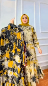 Dress Ameena Set Rok Shakila Premium: Setelan Tunik Rok Elegan Mewah Kekinian