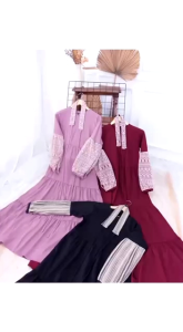 O Shakilla Premium Gamis Busui Tempel Muter Lengan Variasi Brokat Malika