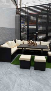 [ Thanh Lý gấp ] Bộ sofa ngoài trời 7 món cao cấp [ kèm đệm -Chống nước UV | Ghế sân vườn villa cafe Resorts