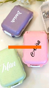 Travel Pin Brooch Pill Case Personalized with Name