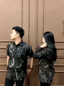 Batik Couple Sarimbit Kemeja Tunik Motif LEMAH TELES Size M L XL XXL BERKAH TURAH STORE