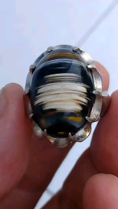 CINCIN BATU AKIK KARANG NUNGGAL MOTIF UNIK ORIGINAL CAKEP