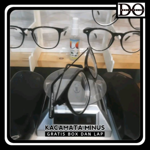 Kacamata Minus Photocromic Frame Plastik Kotak Tangkai Besi Laki-laki Perempuan - 5004