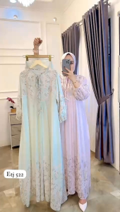 Dress delisa set hijab 10 - ceruty premium full furing Ld 110 pj 138 busui friendly