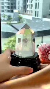【现货】11cm高 白水晶柱摆件 ▪️4号▪️|白水晶能量|净化磁场|招财聚气|提升专注|镇宅守护|Clear Quartz Crystal Tower Display ▪️11CM Height