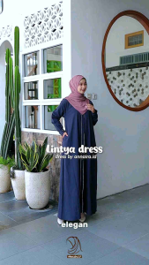 NEW LINTYA DRESS #1 & #2 - GAMIS PEREMPUAN MUSLIM POLOS BAHAN LINEN BUSUI FRIENDLY BY ANNAIRA.ID