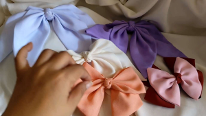 1 pc korean elegant ribbon hair clip. women fashion simple hair clip. barretes hair clip