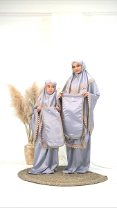 MUKENA DEWASA 2 IN 1 ZAHRA | MUKENA STELAN JUMBO SATIN PREMIUM | PERLENGKAPAN SHOLAT HAJI UMROH