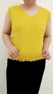 RM KOREAN STYLE V-NECK SLIM FIT KNITTED SLEEVELESS BLOUSE FOR WOMEN2201