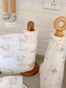 OHHDEER 50pcs Sanrio Kitchen Paper Kawaii HelloKitty Cinnamoroll Pochacco Korean Cartoon Home Cleaning Disposable Tissue