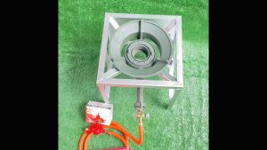 เตาแก๊สใหญ่ เตาแม่ค้าKB7 Gmax+ขาเหลี่ยมกลาง(บังลม)+อุปกรณ์ครบชุด(สายสีส้ม) แถมฟรีที่จุดแก๊ส ชุดพร้อมใช้งาน เตาฟู่ เตาเร่ง