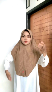 Hijab Bergo Pet Motif 3D Premium By Dauragama/Jilbab Harian Shifa Pet Tali /Bergo Kekinian