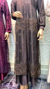 Nuriel Shop - Karima Plisket - Baju Gamis Wanita Model Terbaru - Gamis Mewah Premium - Gamis Pesta/GamisLebaran/Seragaman/ Pengajian - Gamis Terlaris - Gamis Plisket - Gamis Elegan Untuk Lebaran - Nura Collection Official