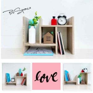 ProSpace ชั้นวางหนังสือบนโต๊ะกิมมิค ชั้นวางหนังสือ ปรับเปลี่ยนรูปทรงได้ - มี 2 สี
