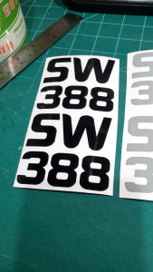 สติ๊กเกอร์แต่งรถฮอนด้า SW388 1ชุด มี 2 ชิ้น สติ๊กเกอร์สะท้อนแสง งานตัดประกอบ สีสันสวยงาม