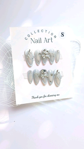 Móng tay thiết kế Nail box mắt mèo bạc mã số AB4