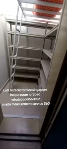 Loft bed with shelf customize singapore/helper loft bed/bomb shelter/story room