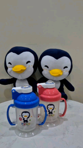 Puku Baby BPA Free Pop-Up Hard Straw Training Cup with Twin Handle 180ml/6oz P14700 /Children Learn Feeding Drinking Bottle