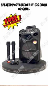 Speaker Portable Wireless Dat DT 825 8inch Original Free 2bh Mic Wireless plus Stand Portable Dt825 Bluetooth - USB Dat825 ( Bisa COD )